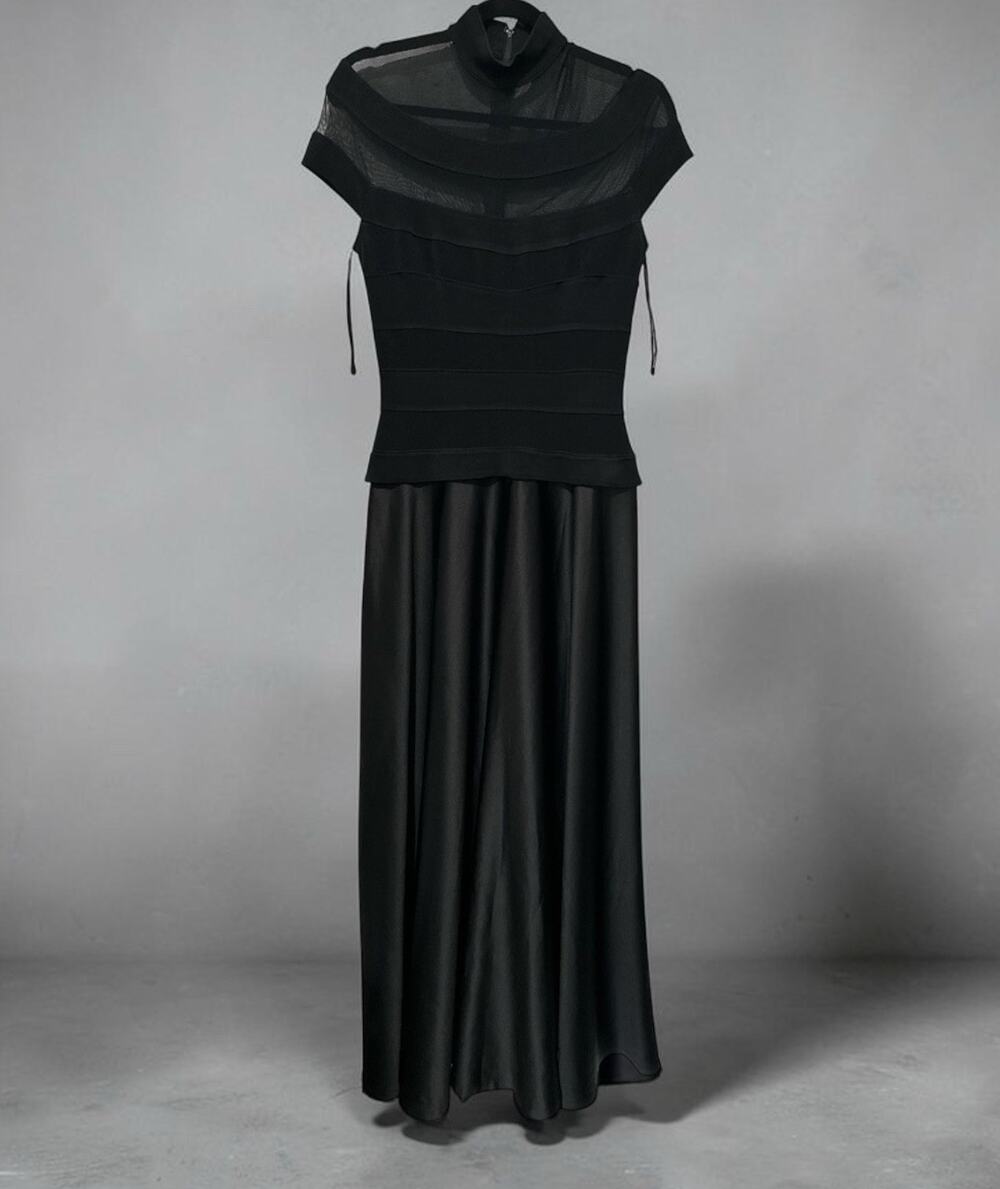 Tadashi Shoji BlackEvening Gown Dress Size 8 FormalGala Wedding Guest Y2K 1990s